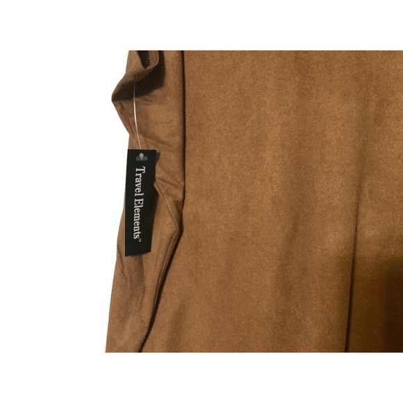 Travel Elements Cardigan Jacket Womens Plus Size 2X Suede Look Sleeveless Solid - Picture 2 of 10